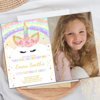 Rainbow Unicorn Postkarten mit Foto
