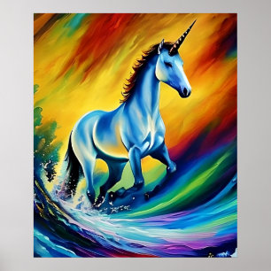 Rainbow Unicorn Printable Wall Art - High Quality  Poster