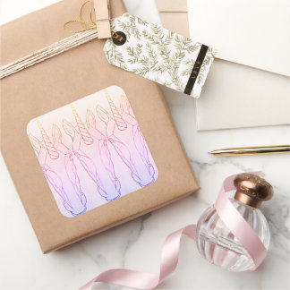 Rainbow Unicorn Quadratischer Aufkleber