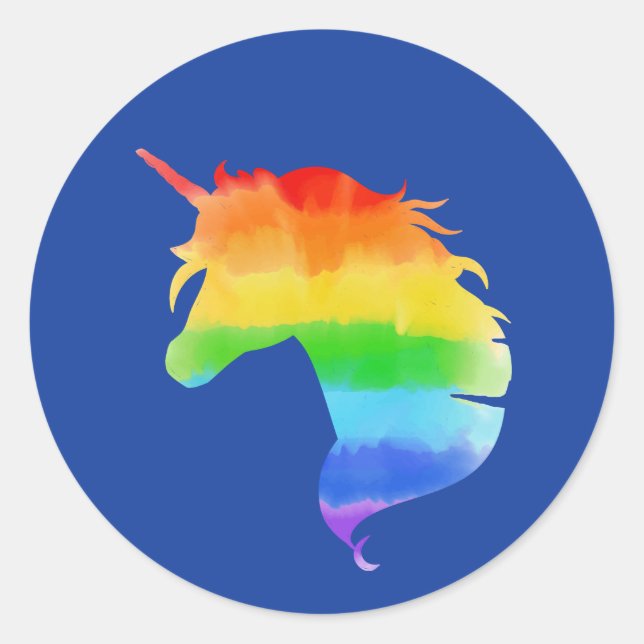 Rainbow Unicorn Runder Aufkleber (Vorderseite)