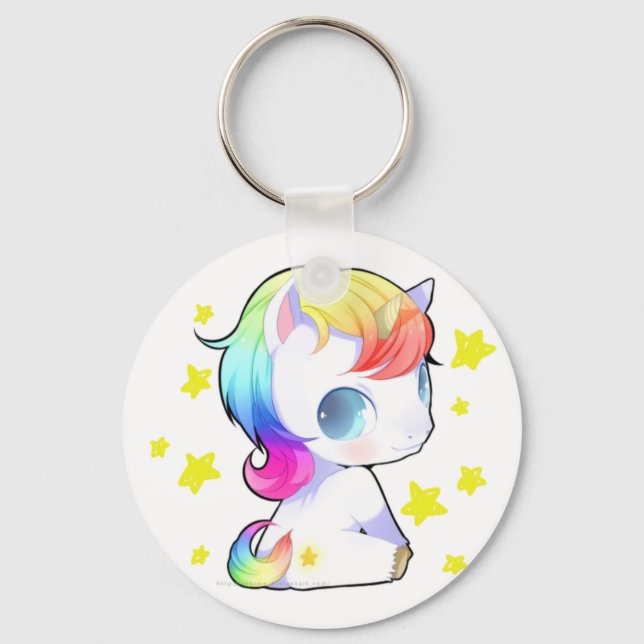 Rainbow Unicorn Schlüsselanhänger (Vorderseite)