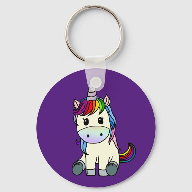 Rainbow Unicorn Schlüsselanhänger (Vorderseite)