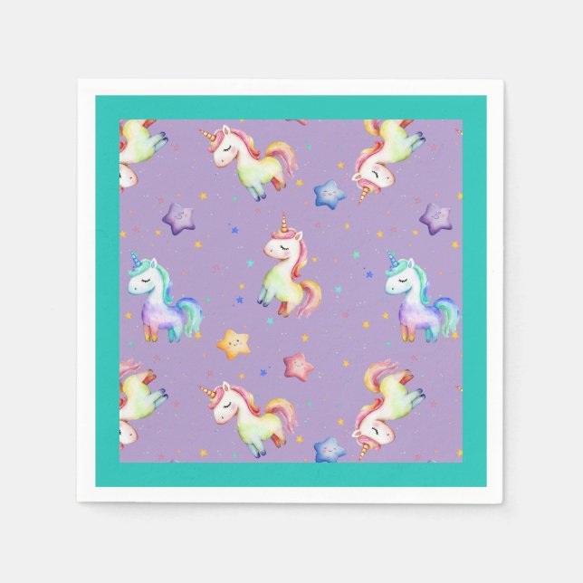 Rainbow Unicorn Serviette (Vorderseite)
