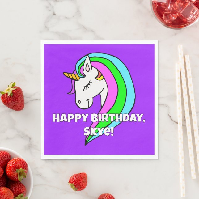 Rainbow Unicorn Serviette (Beispiel)