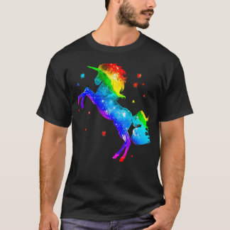 Rainbow Unicorn Stars Galaxy Style Space T-Shirt