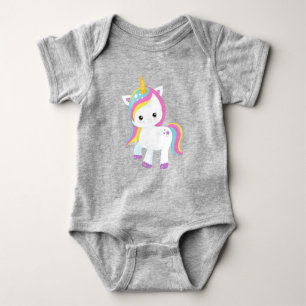 Rainbow Unicorn, Stern, Niedliches Einhorn, Zauber Baby Strampler