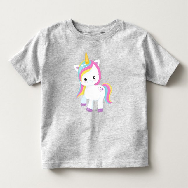 Rainbow Unicorn, Stern, Niedliches Einhorn, Zauber Kleinkind T-shirt (Vorderseite)