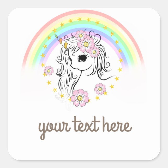Rainbow Unicorn Stickers (Vorderseite)