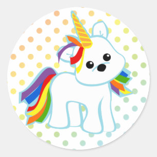 Rainbow Unicorn-Süsse Runder Aufkleber