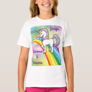 Rainbow & Unicorn T - Shirt Girls Shirt Persönlic