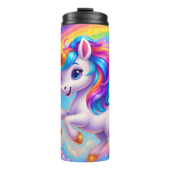 Rainbow Unicorn Thermosbecher (Vorderseite)