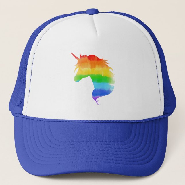 Rainbow Unicorn Truckerkappe (Vorderseite)