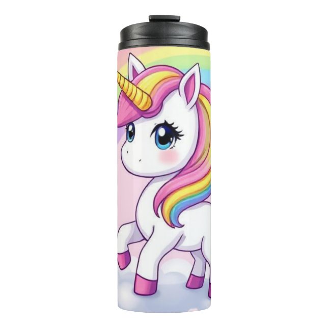 Rainbow Unicorn Tumbler - Sippen Sie die Magie Thermosbecher (Vorderseite)