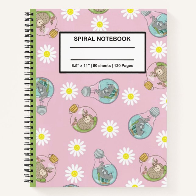 Rainbow Unicorn und Kawaii Animals Spiral Notebook Notizbuch (Vorderseite)