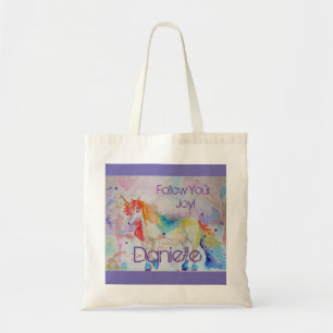 Rainbow Unicorn Wasserfarbe Lila Niedliche Kinder Tragetasche
