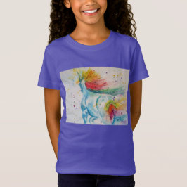 Rainbow Unicorn Whimsical Watercolor Girls T Shirt
