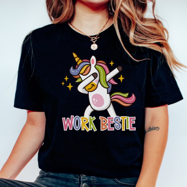 Rainbow Unicorn Work Bestie Emotionale Unterstützu T-Shirt (Von Creator hochgeladen)