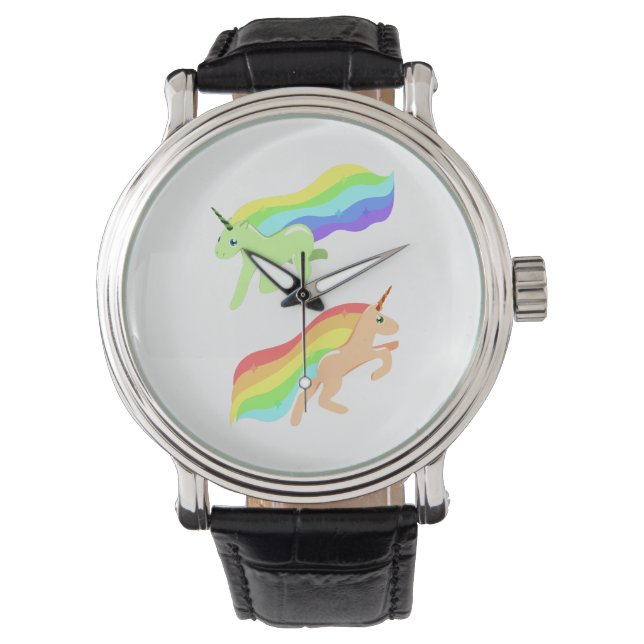 Rainbow Unicorns Armbanduhr (Vorderseite)