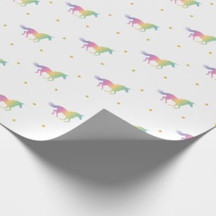 Rainbow Unicorns & Gold Stars Muster Geschenkpapier