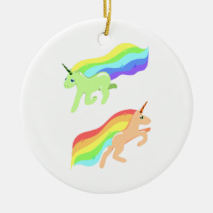 Rainbow Unicorns Keramikornament