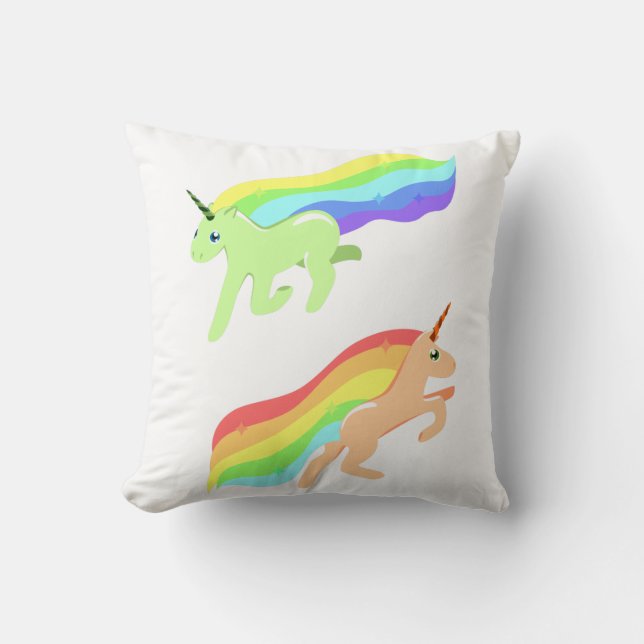 Rainbow Unicorns Kissen (Vorderseite)