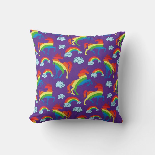 Rainbow Unicorns Kissen (Vorderseite)