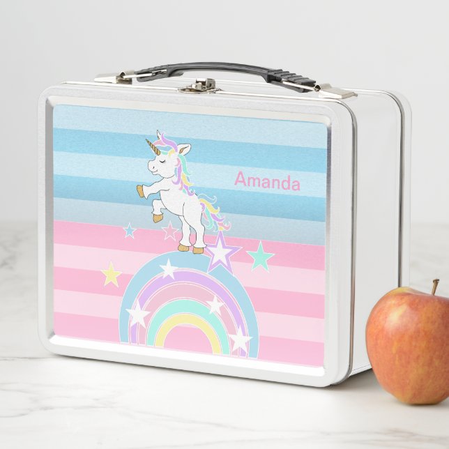 Rainbow Unicorns Metall Brotdose (Beispiel)