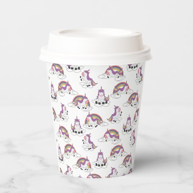 Rainbow Unicorns Paper Cups Pappbecher (Vorderseite)