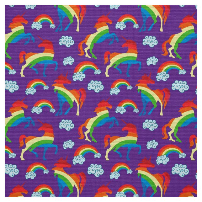 Rainbow Unicorns Stoff (Muster)