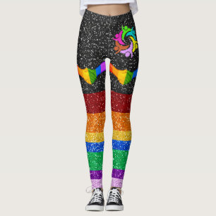 Rainbow Unity Glitzer Images Pop Fashion Leggings