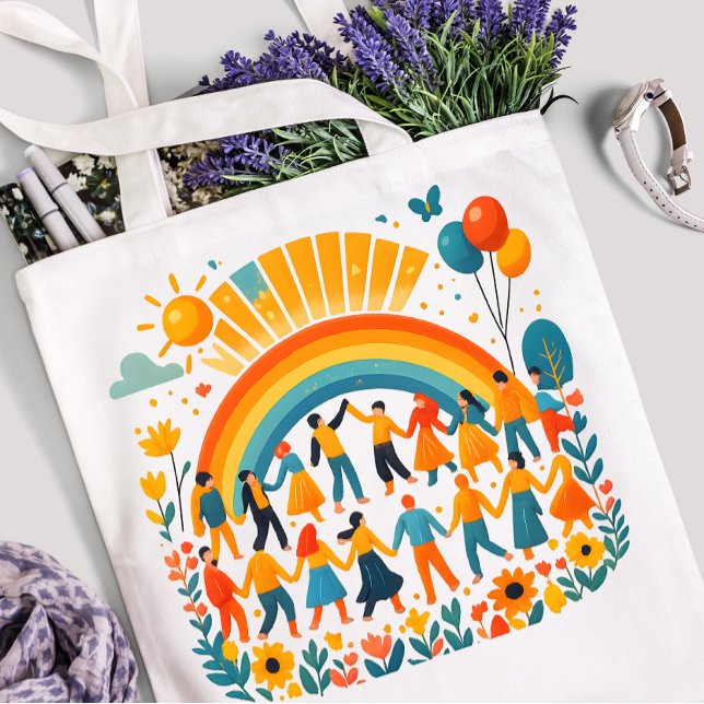 Rainbow Unity Kids Celebration Tote Bag (Von Creator hochgeladen)