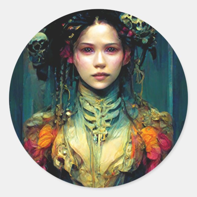 Rainbow Urchin Fantasy Sci-Fi Runder Aufkleber (Vorderseite)