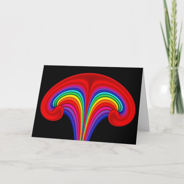 Rainbow Uterus Fraktal Grußkarte Karte (Vorderseite)