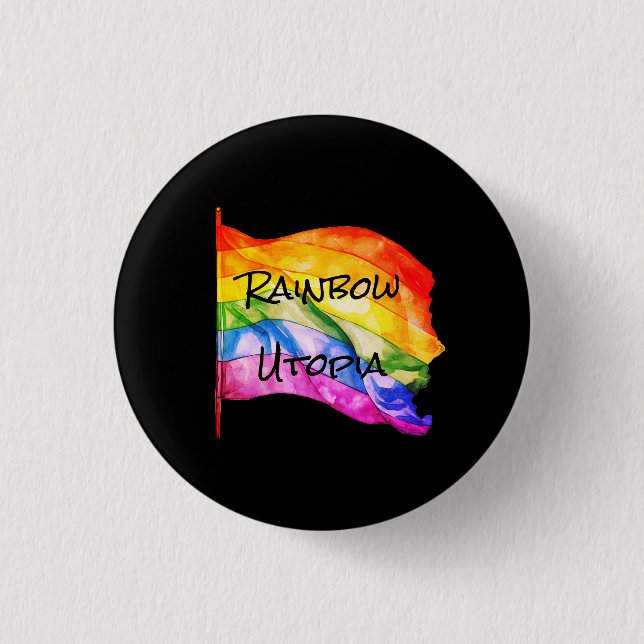 Rainbow Utopia Logo-Taste Button (Vorderseite)