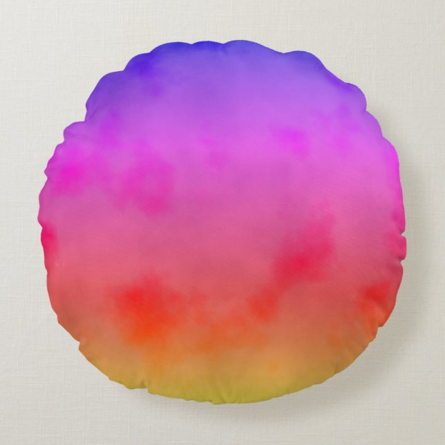 Rainbow Vapor Rundes Kissen (Vorderseite)