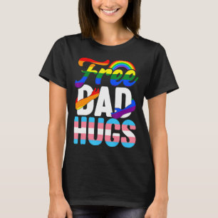 Rainbow Vatertag Freier Vater Hugs Lgbt Gay Proud T-Shirt