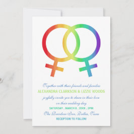 Rainbow-Venus-Symbol | Lesbische Hochzeit Einladung