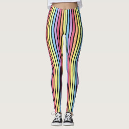 Rainbow Vertical Stripes Pastellfarben Leggings
