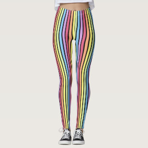 Rainbow Vertical Stripes Pastellfarben Leggings