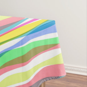 Rainbow Vertical Stripes Pastellfarben Tischdecke