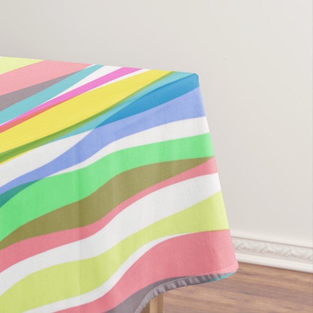 Rainbow Vertical Stripes Pastellfarben Tischdecke (Beispiel)