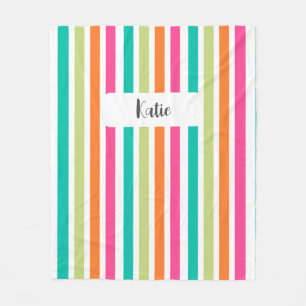 Rainbow-vertikale Streifen farbenfroh Retro-Multic Fleecedecke