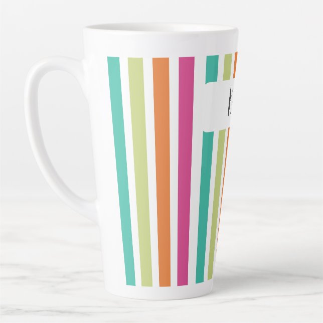 Rainbow-vertikale Streifen farbenfroh Retro-Multic Milchtasse (Links)