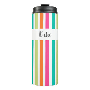 Rainbow-vertikale Streifen farbenfroh Retro-Multic Thermosbecher