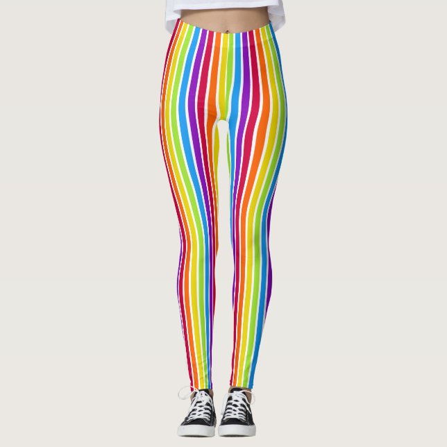 Rainbow Vertikale Streifen hell farbig Leggings (Vorderseite)