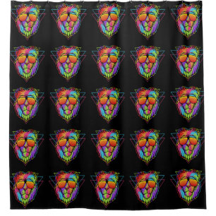Rainbow Vibes Lion Duschvorhang