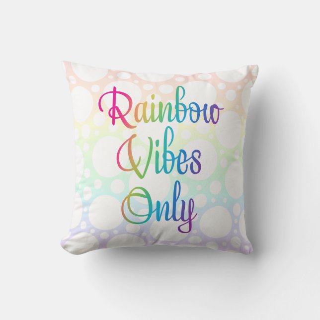 Rainbow Vibes Nur Polka Dot Throw Kissen (Vorderseite)