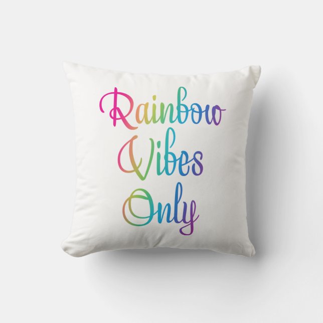 Rainbow Vibes Nur Throw Kissen (Vorderseite)