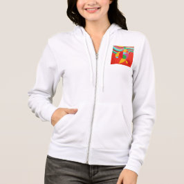 Rainbow Vibes White Women's Hoodie
