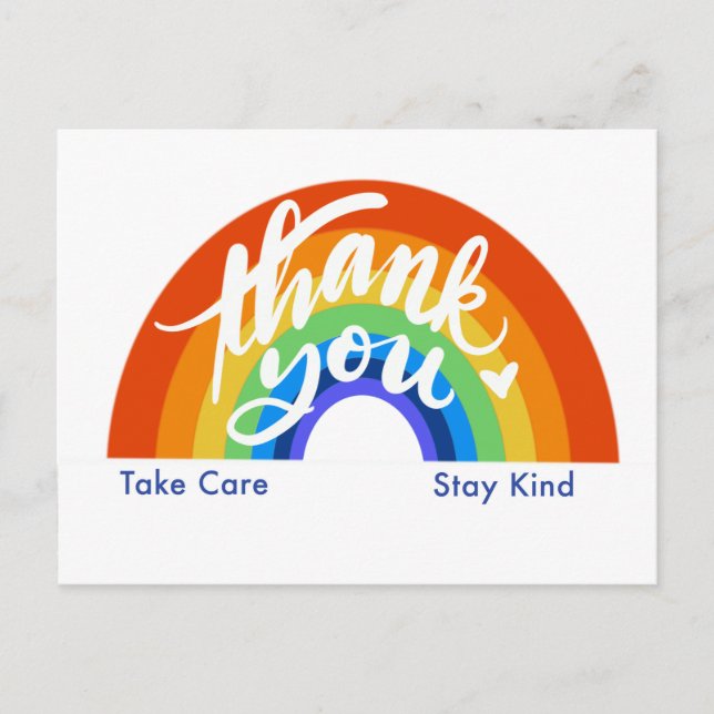 Rainbow Vielen Dank Postkarte (Vorderseite)